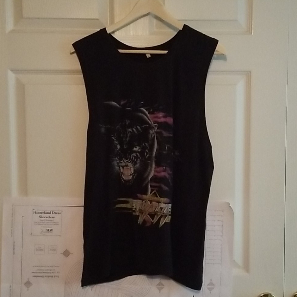 Spell Black Muscle Tee with Panther Graphic